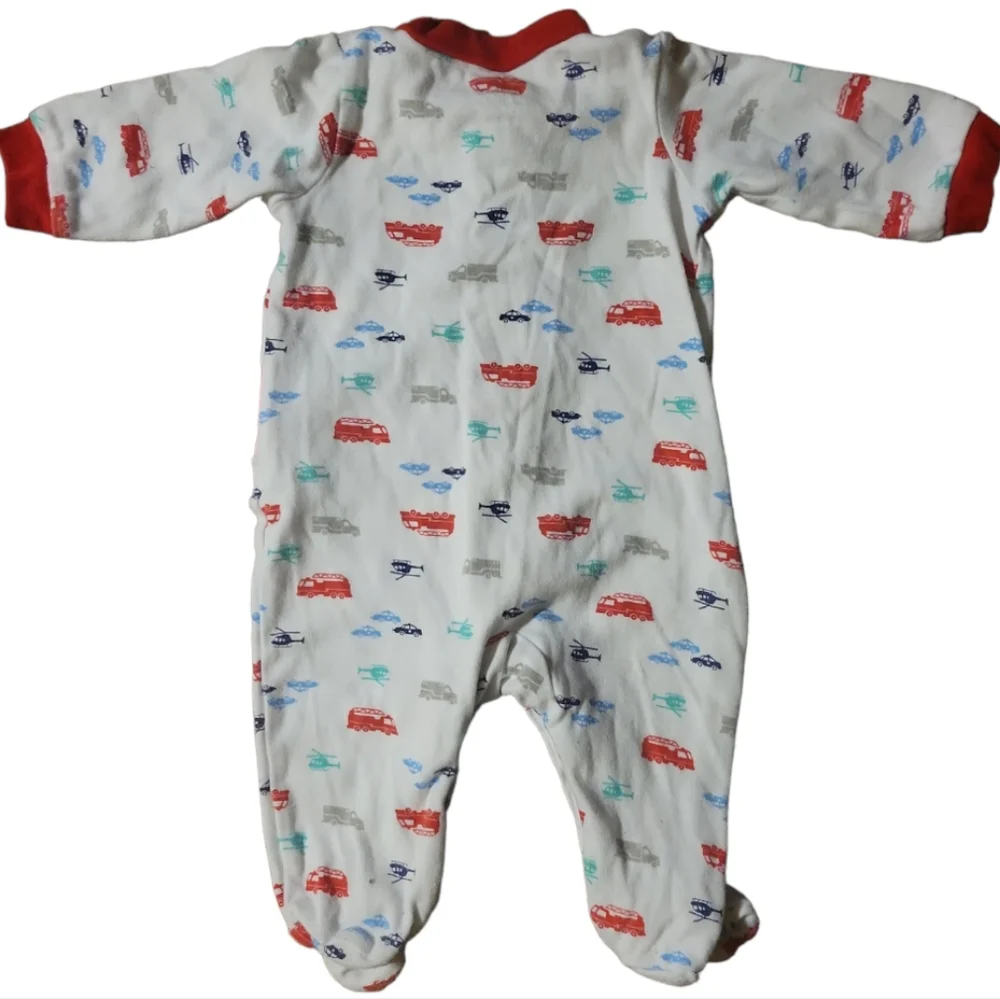 Child Of Mine Baby Onesie Footie Firetruck Police Helicopter Rescue